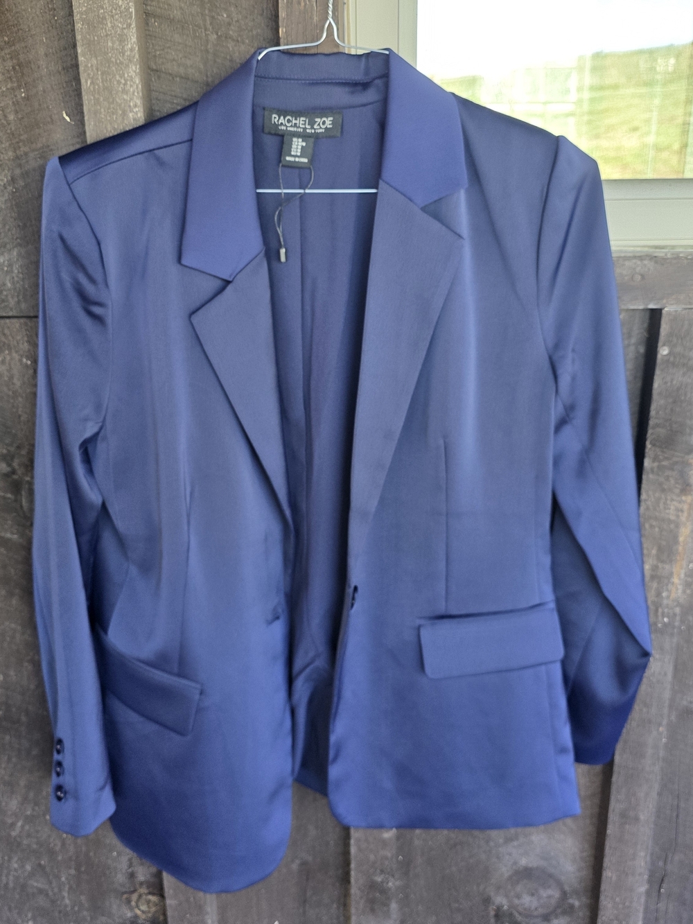 Rachel Zoe Women’s Navy Blue Satin Blazer - M